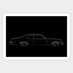 1973 Chevy Nova - profile stencil, white Magnet